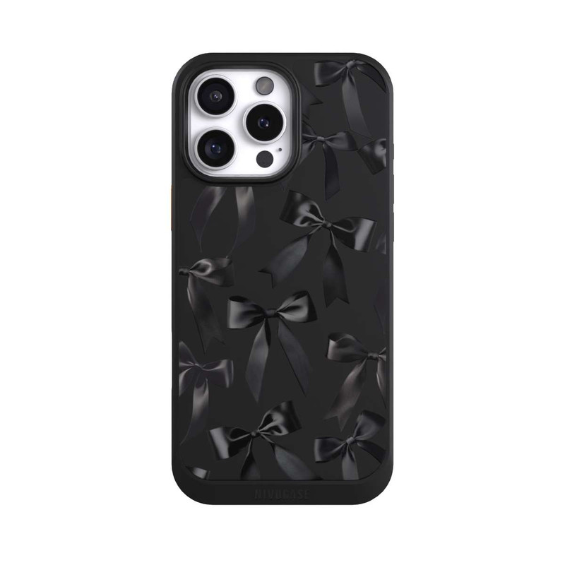 iPhone 16 Pro Max NIVOcore Schwarze Satinschleifen