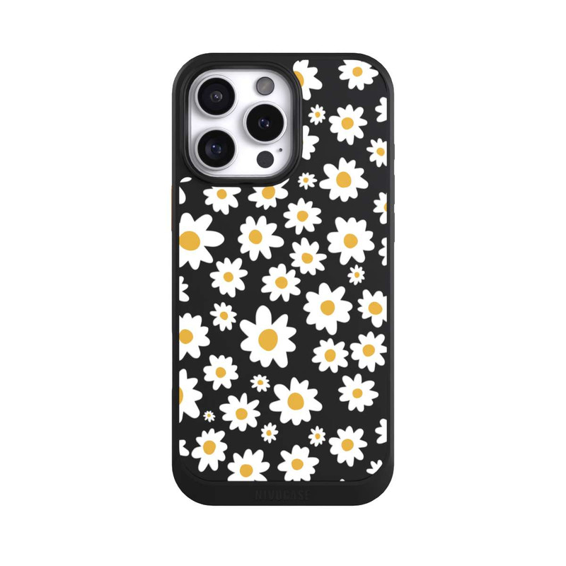 iPhone 16 Pro Max NIVOcore Daisy Flower Seamless Pattern Transparent