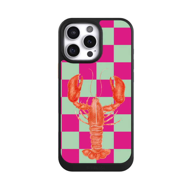 iPhone 16 Pro Max NIVOcore Pink Checkers Lobster