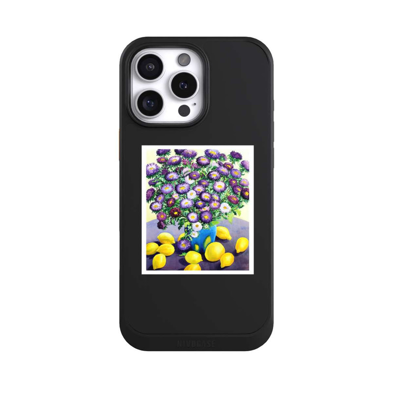 iPhone 16 Pro Max NIVOcore Purple Asters and Lemons by Christopher Ryland