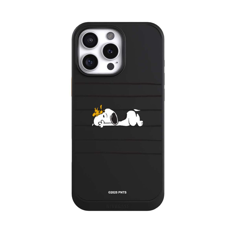 iPhone 16 Pro Max NIVOcore Snoopy Woodstock Streifen Peanuts Transparent