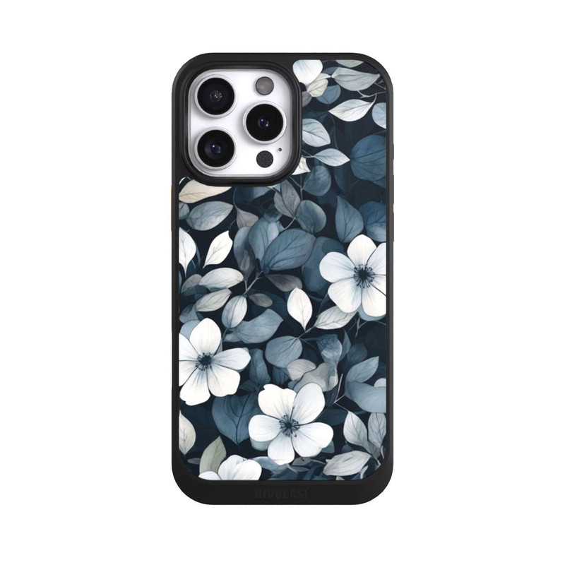 iPhone 16 Pro Max NIVOcore Blaue Negativblumen mit KI