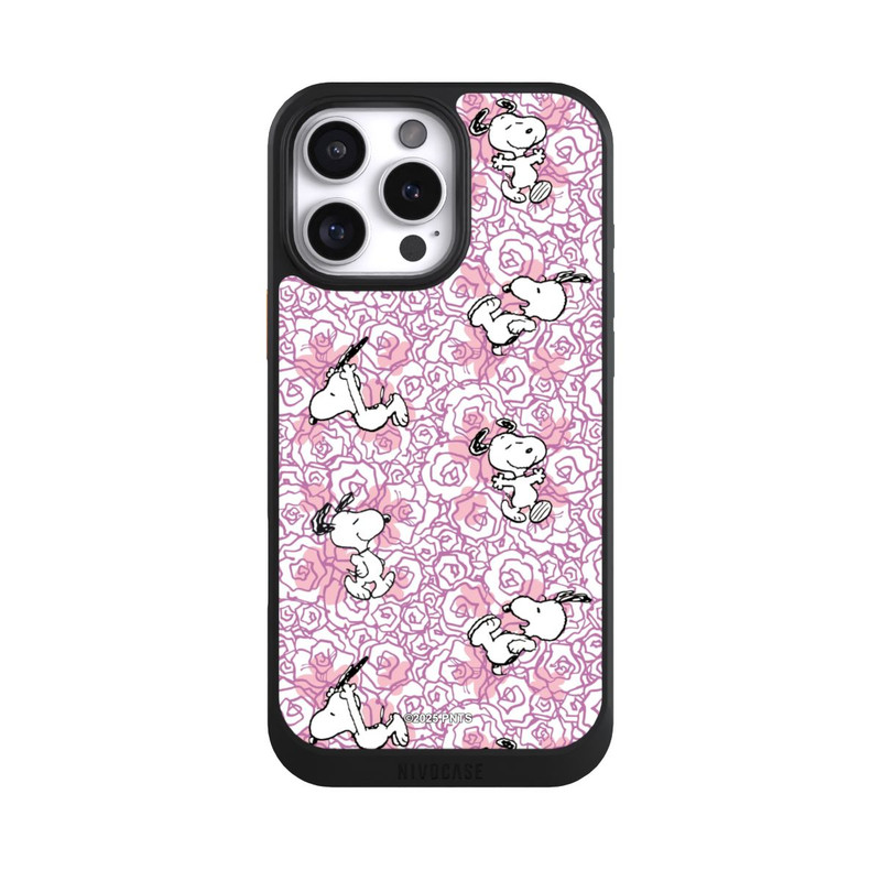 iPhone 16 Pro Max NIVOcore Peanuts Pink Roses Pattern