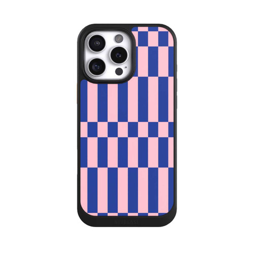 Apple iPhone 16 Pro Max NIVOcore Checked Abstract Bold Electric Blue and Pink Color Block