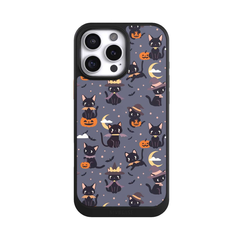 iPhone 16 Pro Max NIVOcore Cute Halloween Witch Cats and Pumpkins