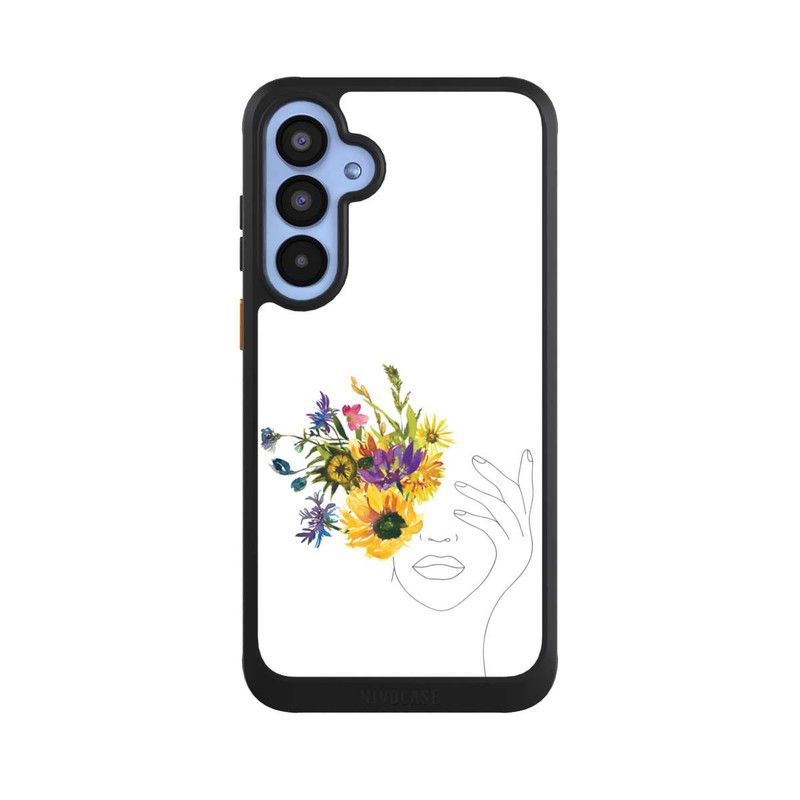 Galaxy A55 5G NIVOcore Line Art Frau Sonnenblumen