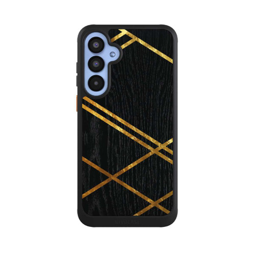 Samsung Galaxy A55 5G NIVOcore Schwarzes geometrisches Muster Goldene Streifen