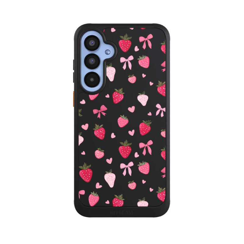Galaxy A55 5G NIVOcore Strawberry Ribbon Pattern Pink Transparent