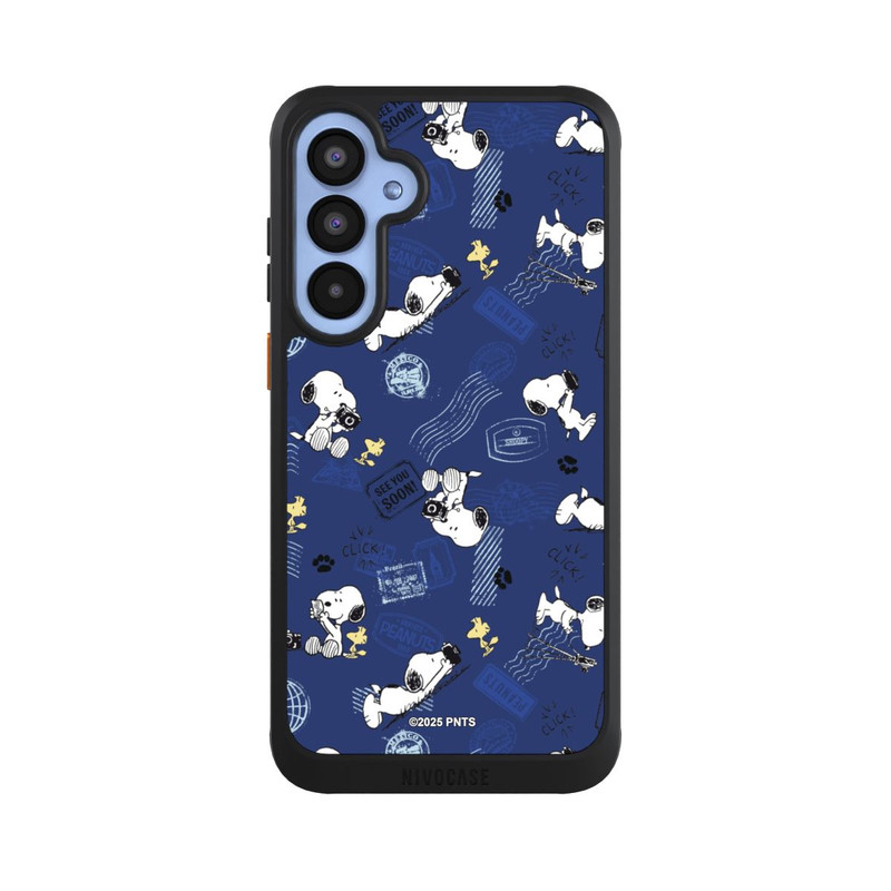 Galaxy A55 5G NIVOcore Peanuts Travel Stamps Pattern Blue