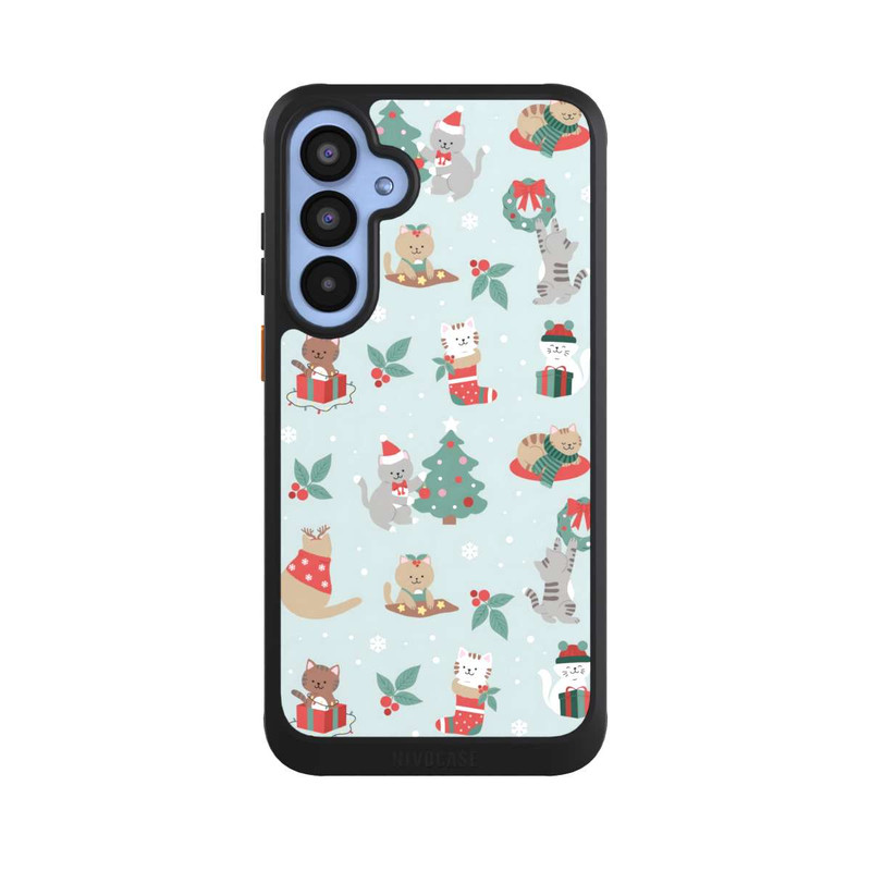 Galaxy A55 5G NIVOcore festliche Katzen im Winterwunderland