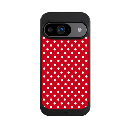 Google Pixel 9 NIVOcore Polka Dots Dunkelrot und Weiß
