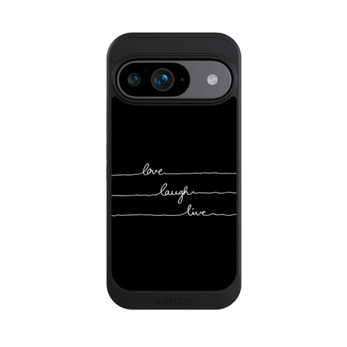 Google Pixel 9 NIVOcore Love Laugh Live weiß/schwarz