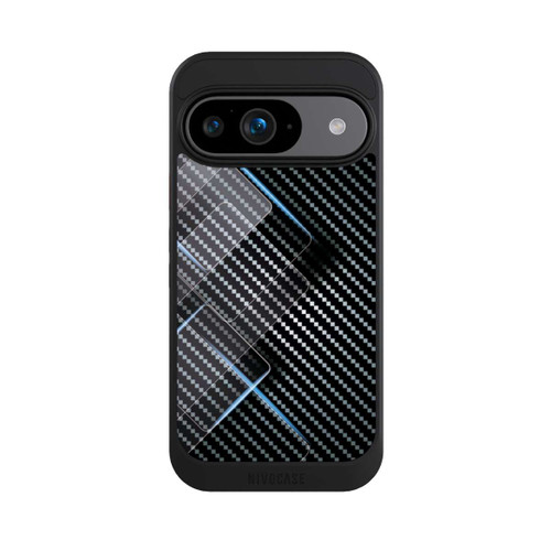 Google Pixel 9 NIVOcore Blaue Linien auf Karbon