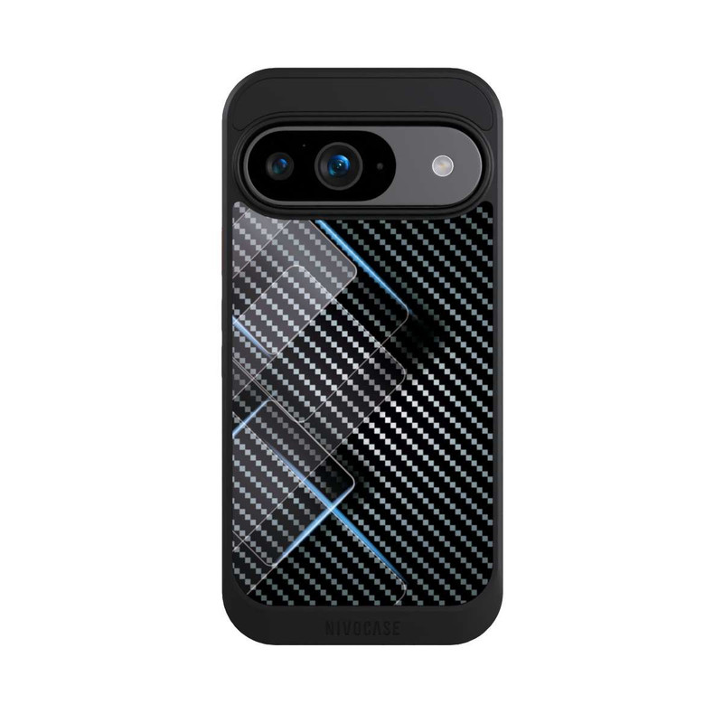 Pixel 9 NIVOcore Blaue Linien auf Karbon