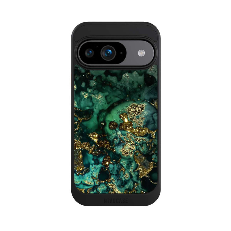 Pixel 9 NIVOcore Cyan Glitzer Marmorlook