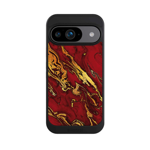 Google Pixel 9 NIVOcore Rot Gold Marmorlook