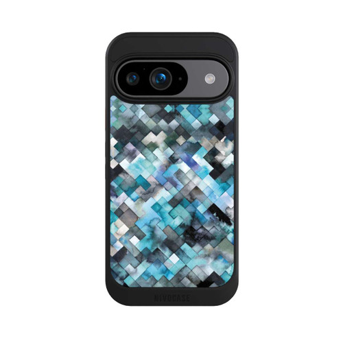 Google Pixel 9 NIVOcore Moody Géométrie Bleu
