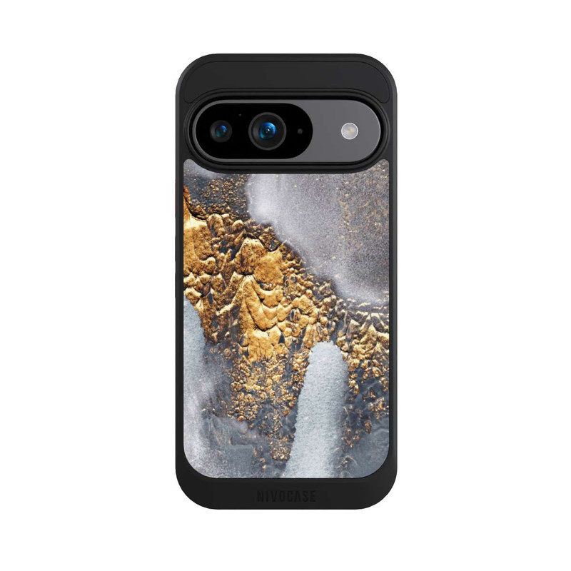 Pixel 9 NIVOcore Beton-Gold-Glitzerlook