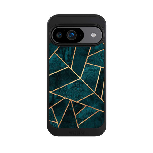 Google Pixel 9 NIVOcore Tief Blaugrün Stein Gold Druck