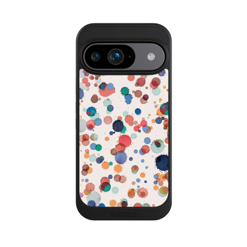 Google Pixel 9 NIVOcore Gouttes Aquarelle Texture Bleu Jaune