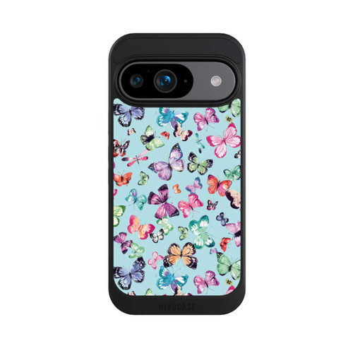 Google Pixel 9 NIVOcore Papillons Rose Orange Bleu