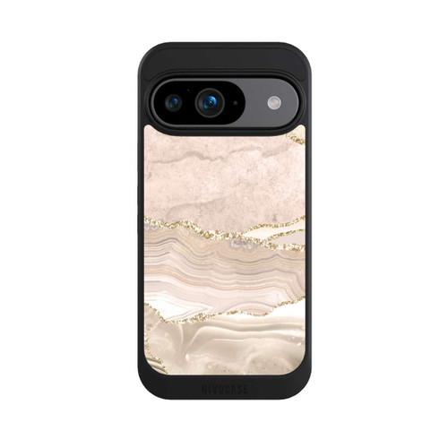 Google Pixel 9 NIVOcore Marmor rosa-goldene Streifen