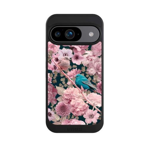 Google Pixel 9 NIVOcore Spatzen im rosa Blumenmuster