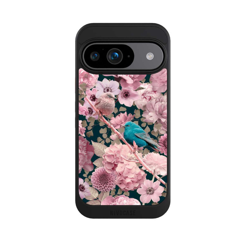 Pixel 9 NIVOcore Spatzen im rosa Blumenmuster