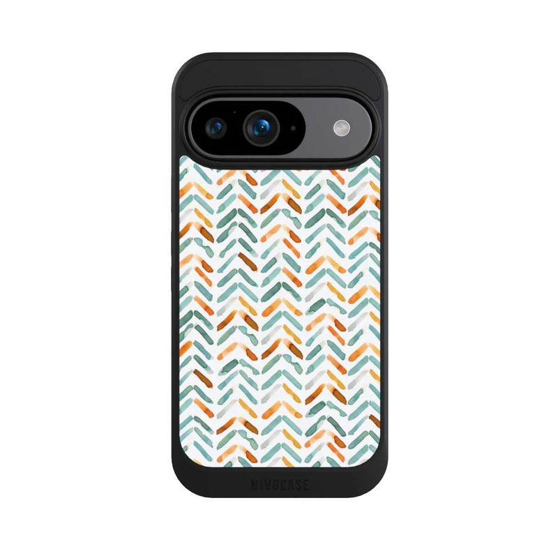 Pixel 9 NIVOcore Élégant Automne Chevron Bleu Orange