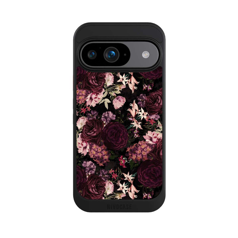 Pixel 9 NIVOcore Blumentapete dunkelviolett