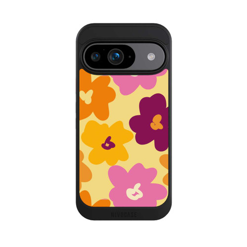 Google Pixel 9 NIVOcore Retro Blumenmuster bunt