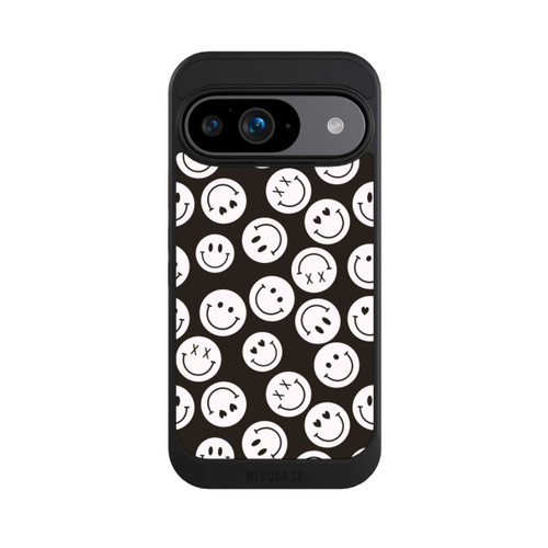 Google Pixel 9 NIVOcore Smiles Emotes Pattern Black And White
