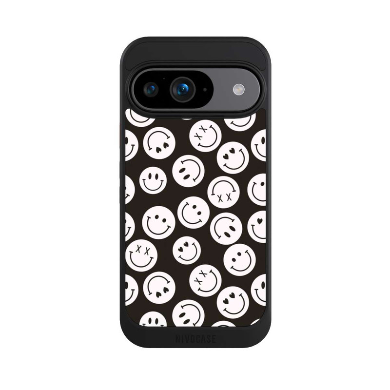 Pixel 9 NIVOcore Smiles Emotes Pattern Black And White