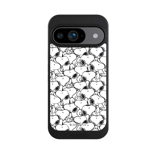 Google Pixel 9 NIVOcore Snoopy Muster Schwarz und Weiß