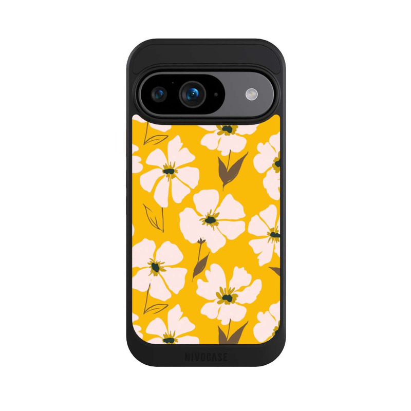 Pixel 9 NIVOcore Blumenwiese auf Gelb Ocker