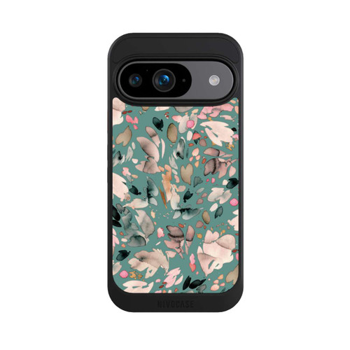 Google Pixel 9 NIVOcore Fleurs abstraites, pétales vert