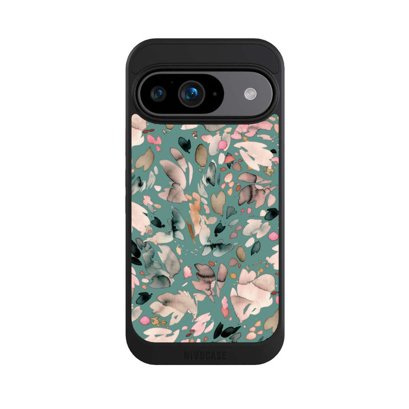 Pixel 9 NIVOcore Abstrakte Blumenblätter grün