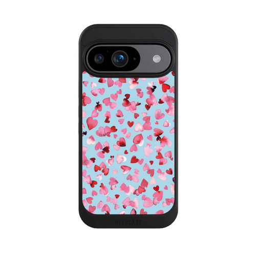 Google Pixel 9 NIVOcore Saint Valentin Amour Coeurs Rose Bleu