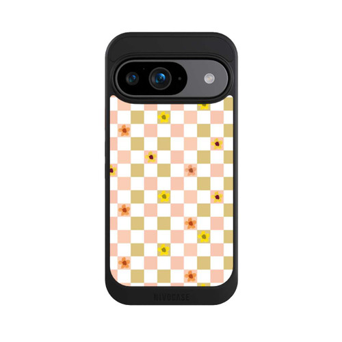 Google Pixel 9 NIVOcore Chèques Fleurs Pastel Nostalgiques