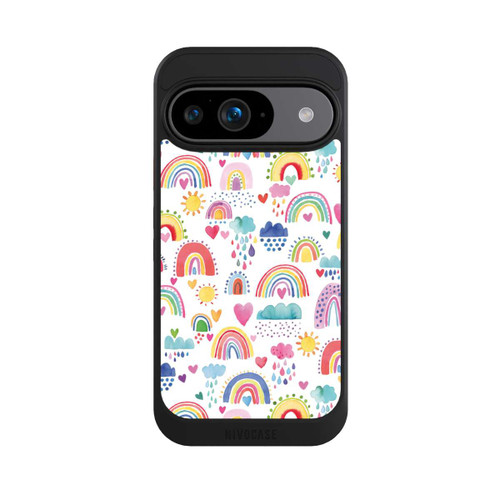 Google Pixel 9 NIVOcore Lovely Rainbows Multi Red