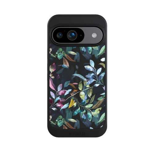 Google Pixel 9 NIVOcore Aquarelle Feuilles Mystiques Noir