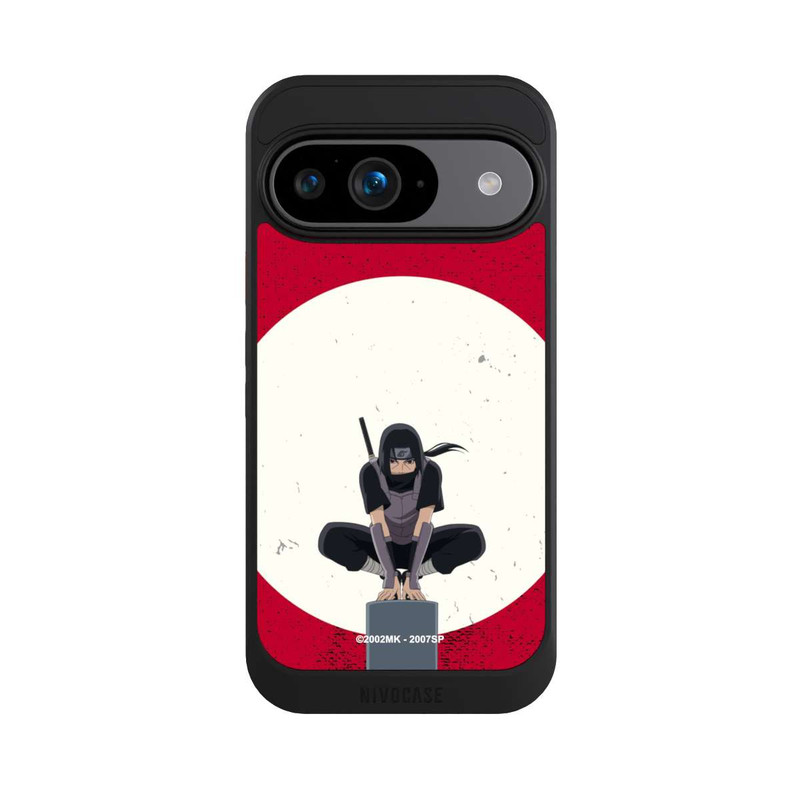 Pixel 9 NIVOcore Itachi Uchiha Symbol Roter Hintergrund