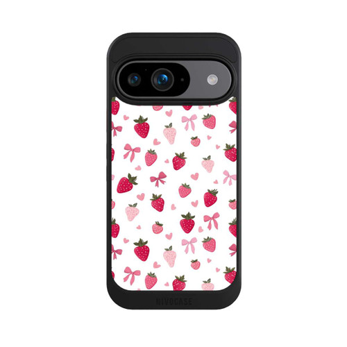 Google Pixel 9 NIVOcore Erdbeer Herz Schleifen Muster Pink