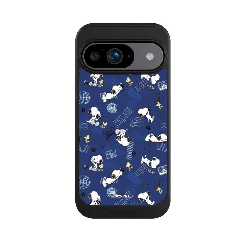 Pixel 9 NIVOcore Peanuts Travel Stamps Pattern Blue