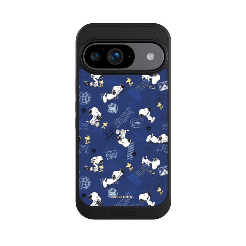 Pixel 9 NIVOcore Peanuts Travel Stamps Pattern Blue