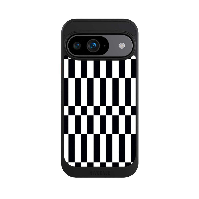 Pixel 9 NIVOcore Checked Abstract Bold Black and White Color Block