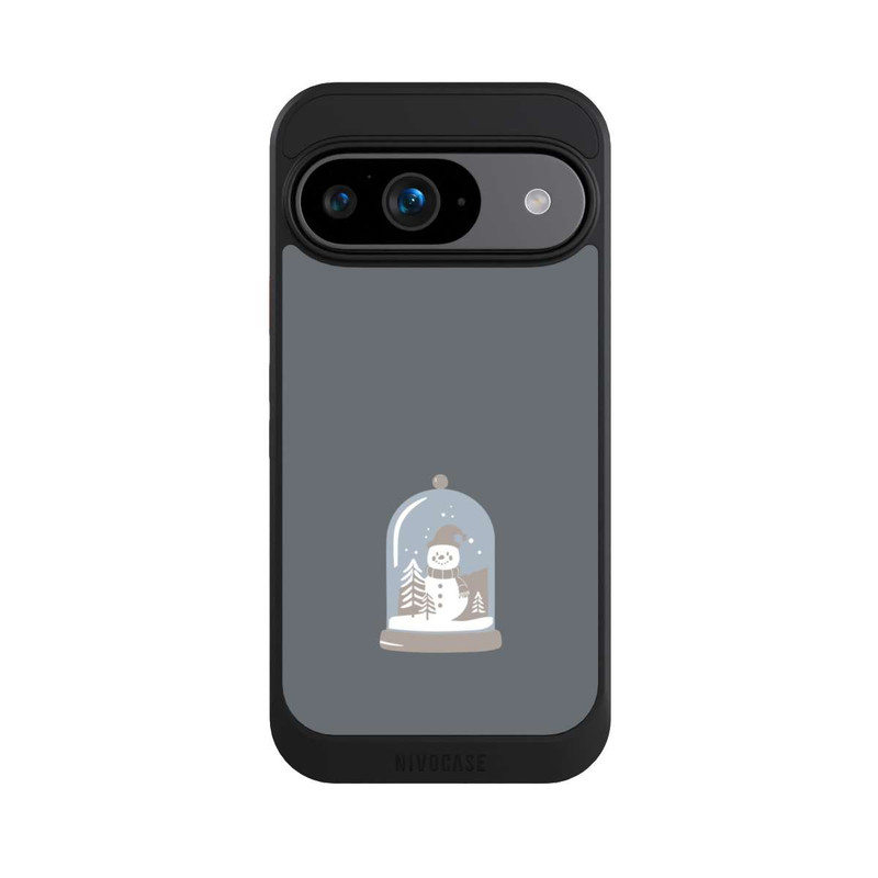 Pixel 9 NIVOcore Minimalistische Schneekugel mit Schneemann