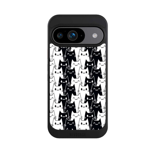 Google Pixel 9 NIVOcore Katzentapete Schwarz Weiß
