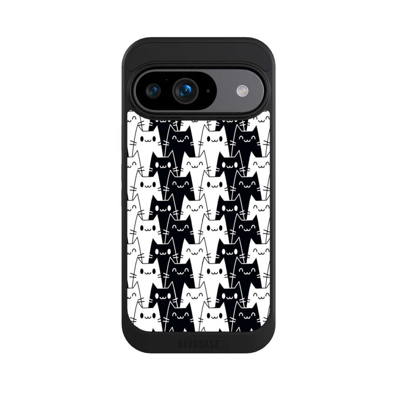 Pixel 9 NIVOcore Katzentapete Schwarz Weiß