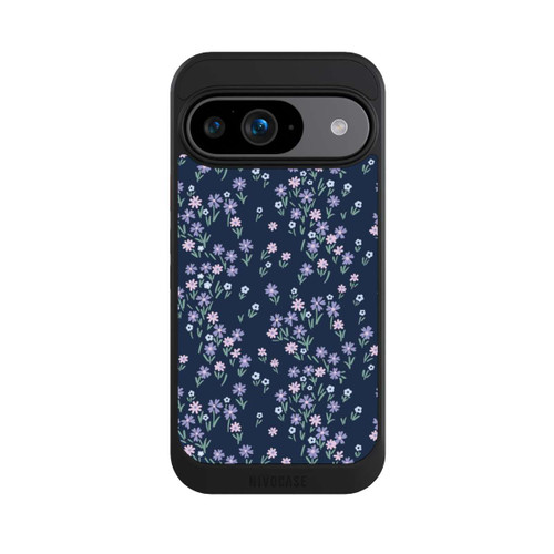 Google Pixel 9 NIVOcore Dark Blue Floral Theme